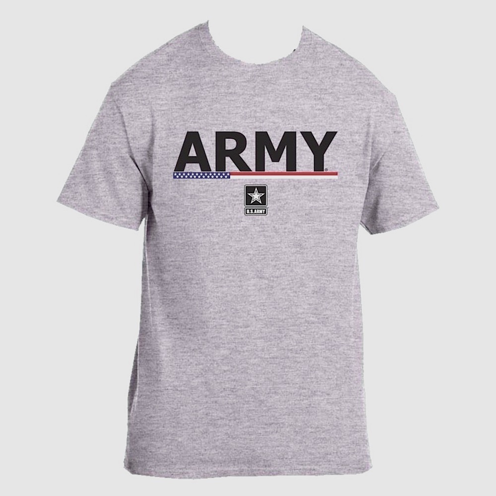 NWT Gray Men’s US Army Patriotic American Flag Tee